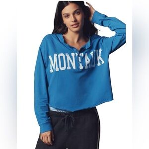 Anthropologie Letluv Montauk Henley Sweatshirt‎ Blue Size Large